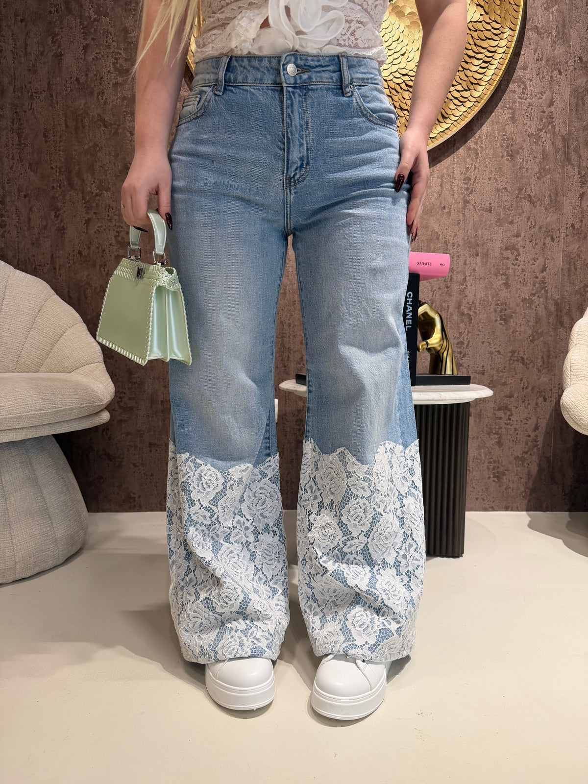 Jeans Bloom con pizzo