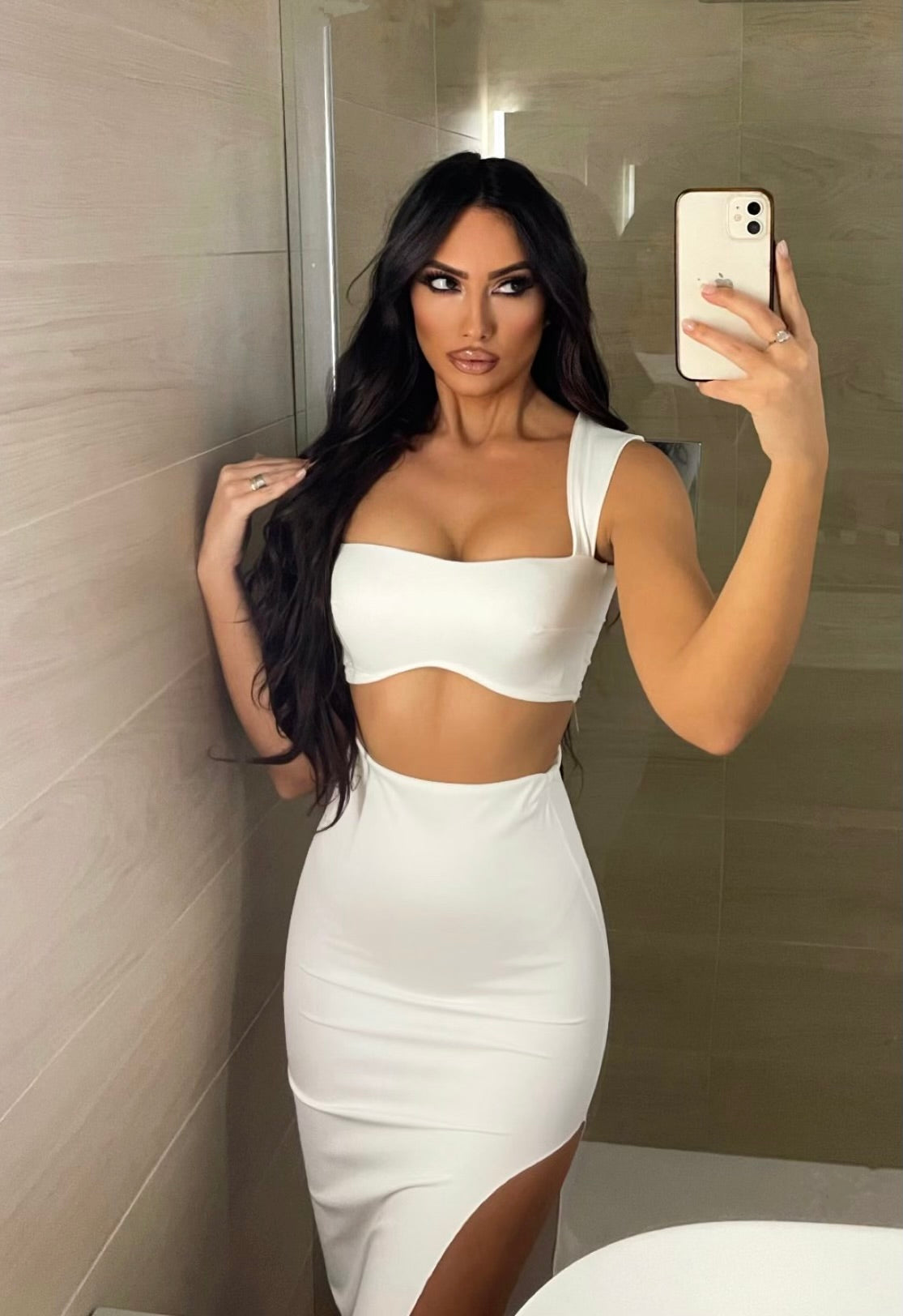 Completo top e gonna bianco