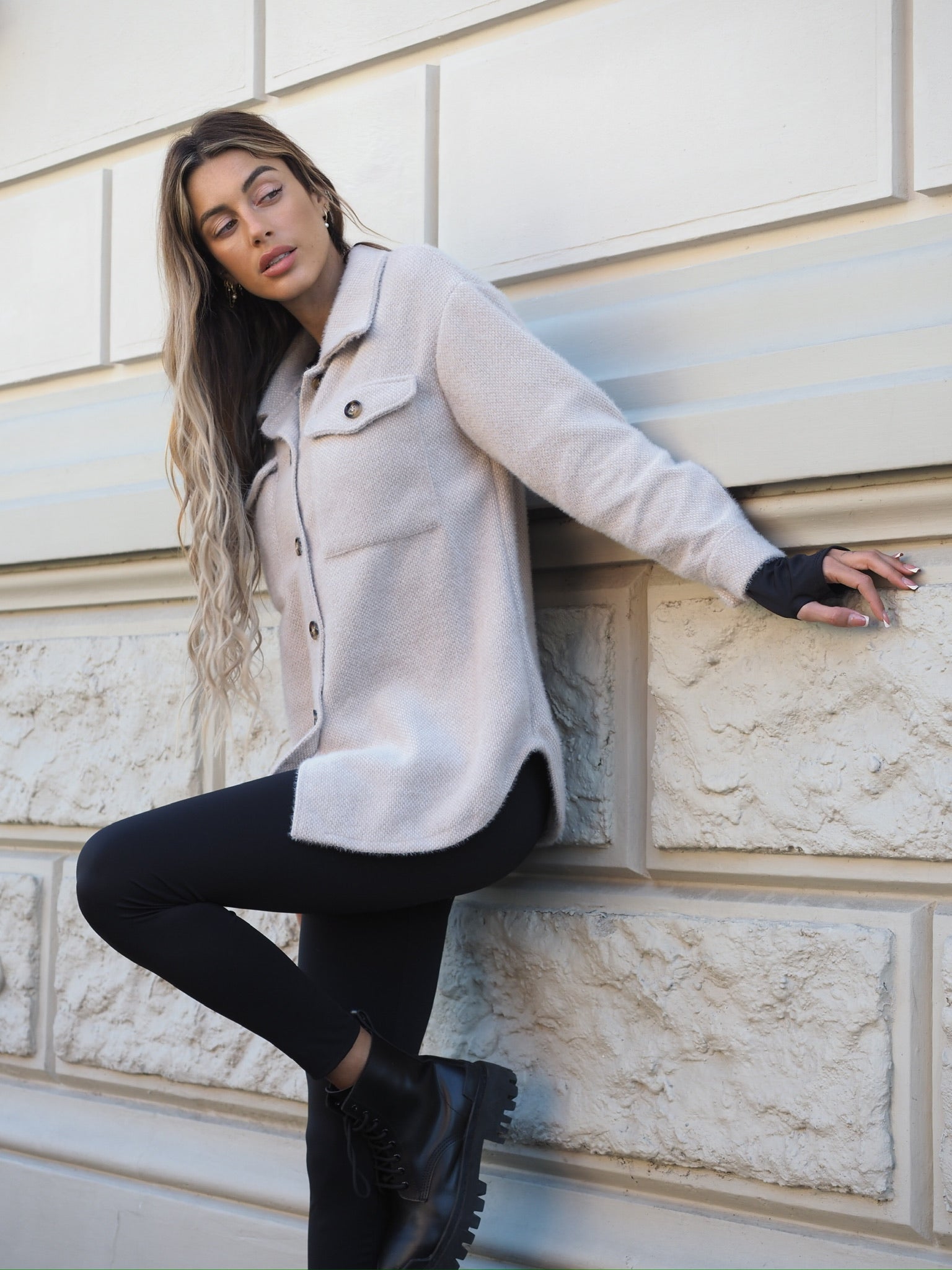 Giacca Teddy soft nude