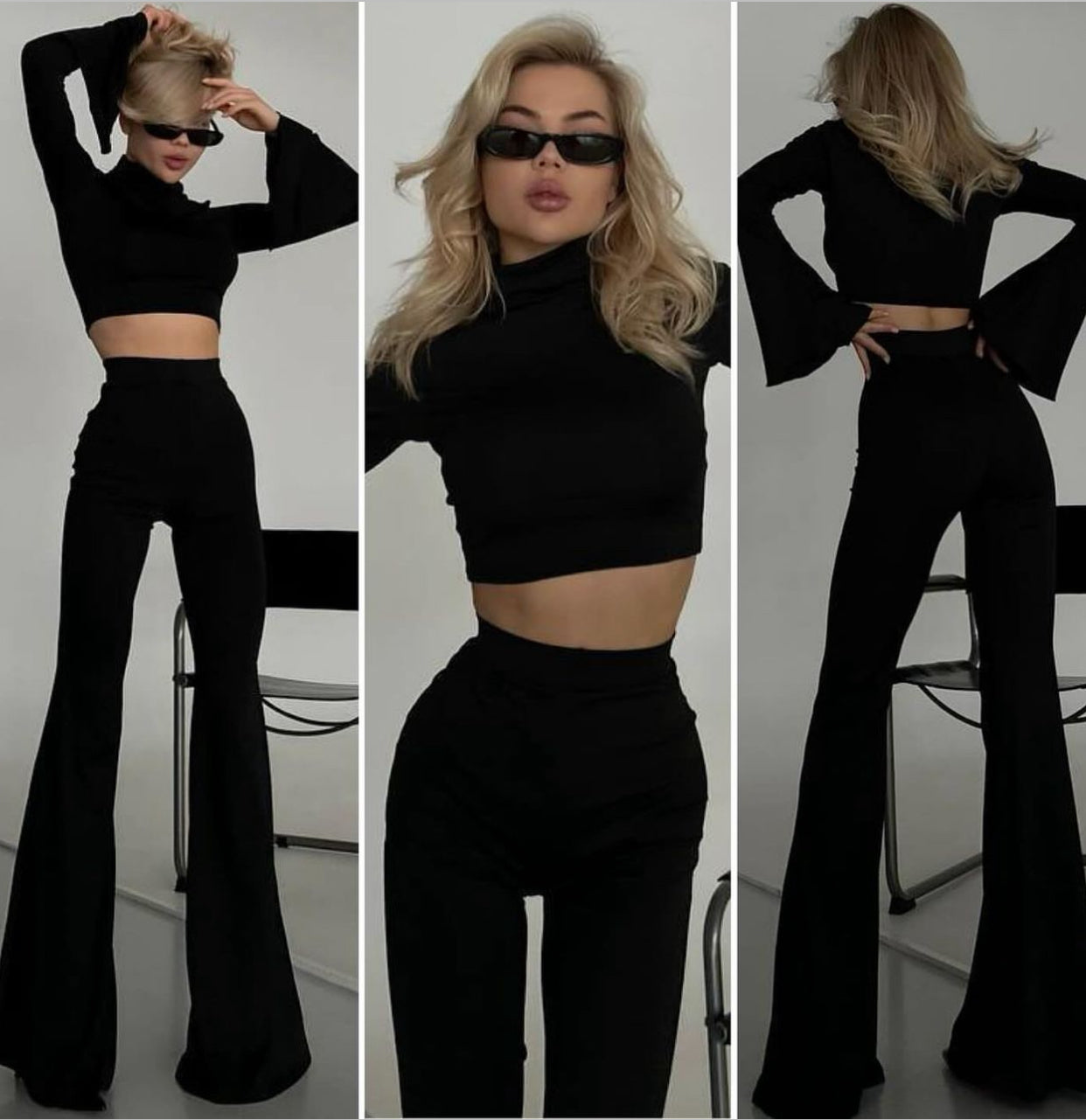 Due pezzi top e pantalone nero