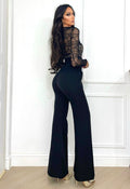 Pantalone vita alta con fusciacca nero