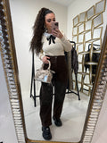 Pantalone con strass choco