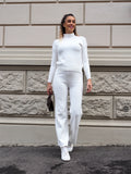 Completo basic maglia e pantalone bianco