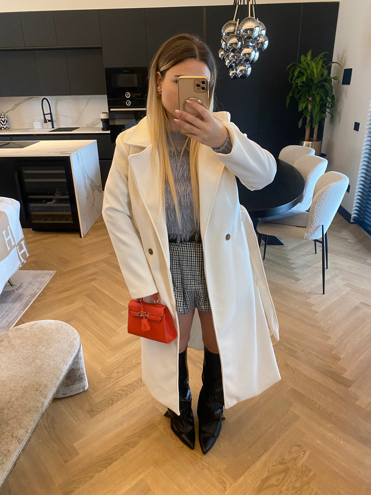 Cappotto lungo panna