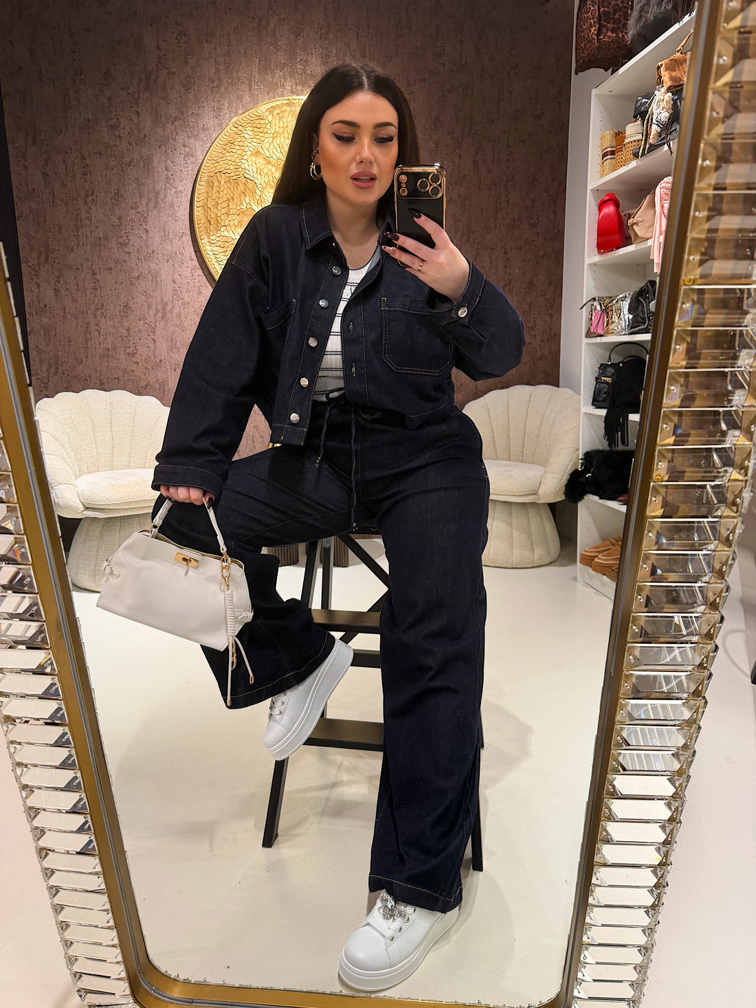 Completo Elastic Denim scuro