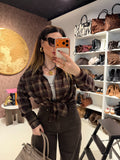 Camicia sfumatura marrone con canotta inclusa