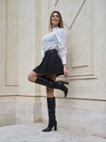 Camicia con strass e arricciatura