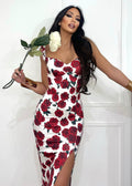 Abito bianco con rose