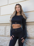 Completo top e pantalone sportivo nero
