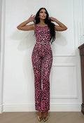 Tuta animalier fuxia push up