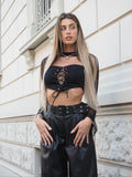 Blusa in velo con lacci