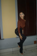 Body marrone dettaglio oro