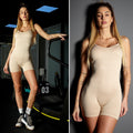 Tuta fitness corta beige