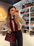 Maglia Parisienne a righe con spalla sciarpa