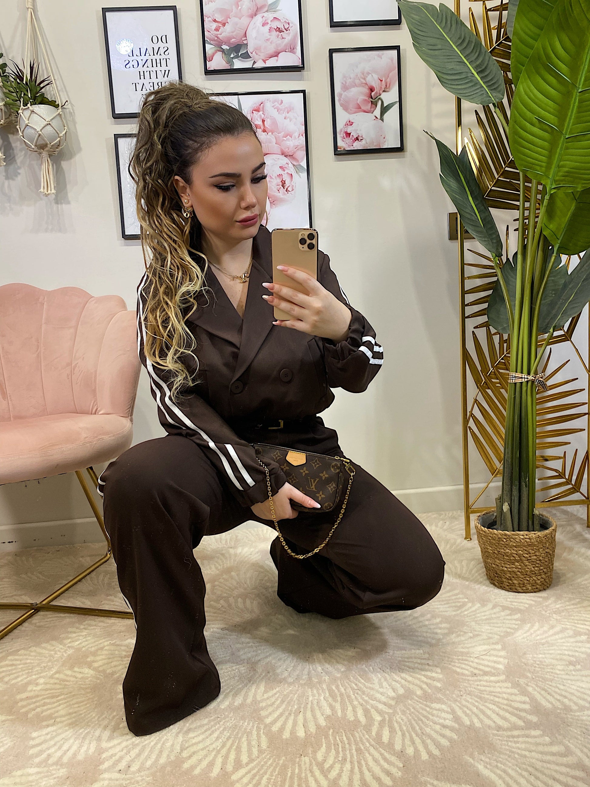 Set giacca e pantalone choco