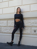 Completo top e pantalone sportivo nero