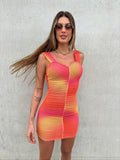 Abito in tulle orange peach