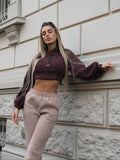 Felpa crop choco con lacci