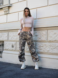 Pantalone cargo military beige