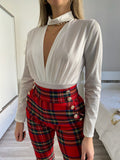 Body bianco con choker