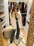 Cappotto panna con pelo