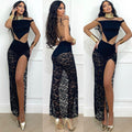 Completo top e gonna in pizzo nero