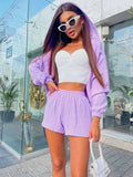 Set short più camicia lilla