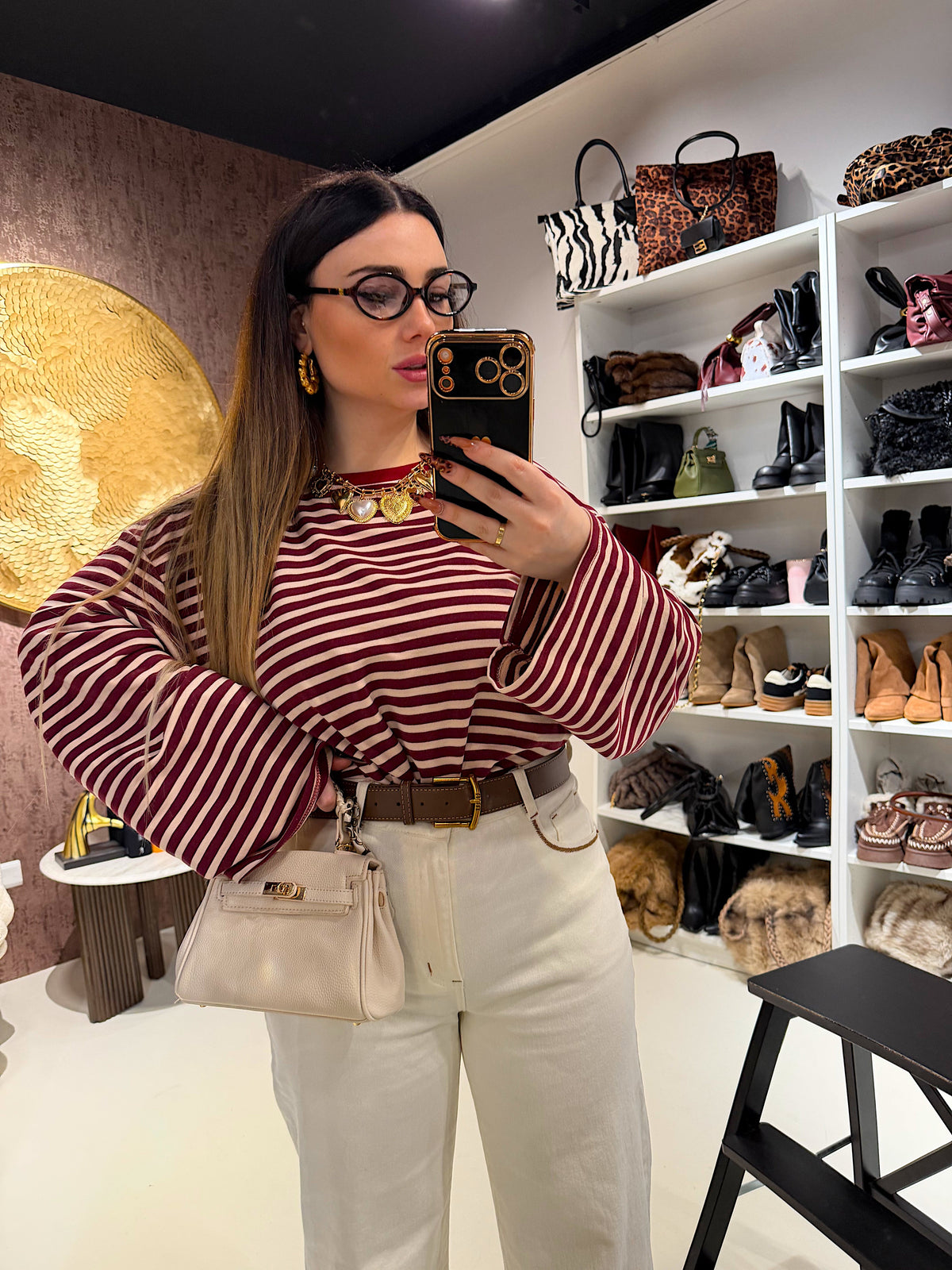 Maglia a righe manica ampia