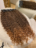 Maxi fascia Riccia con clip castano Degradè T1b/30
