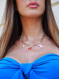 Collana con fulmine e ciliegia