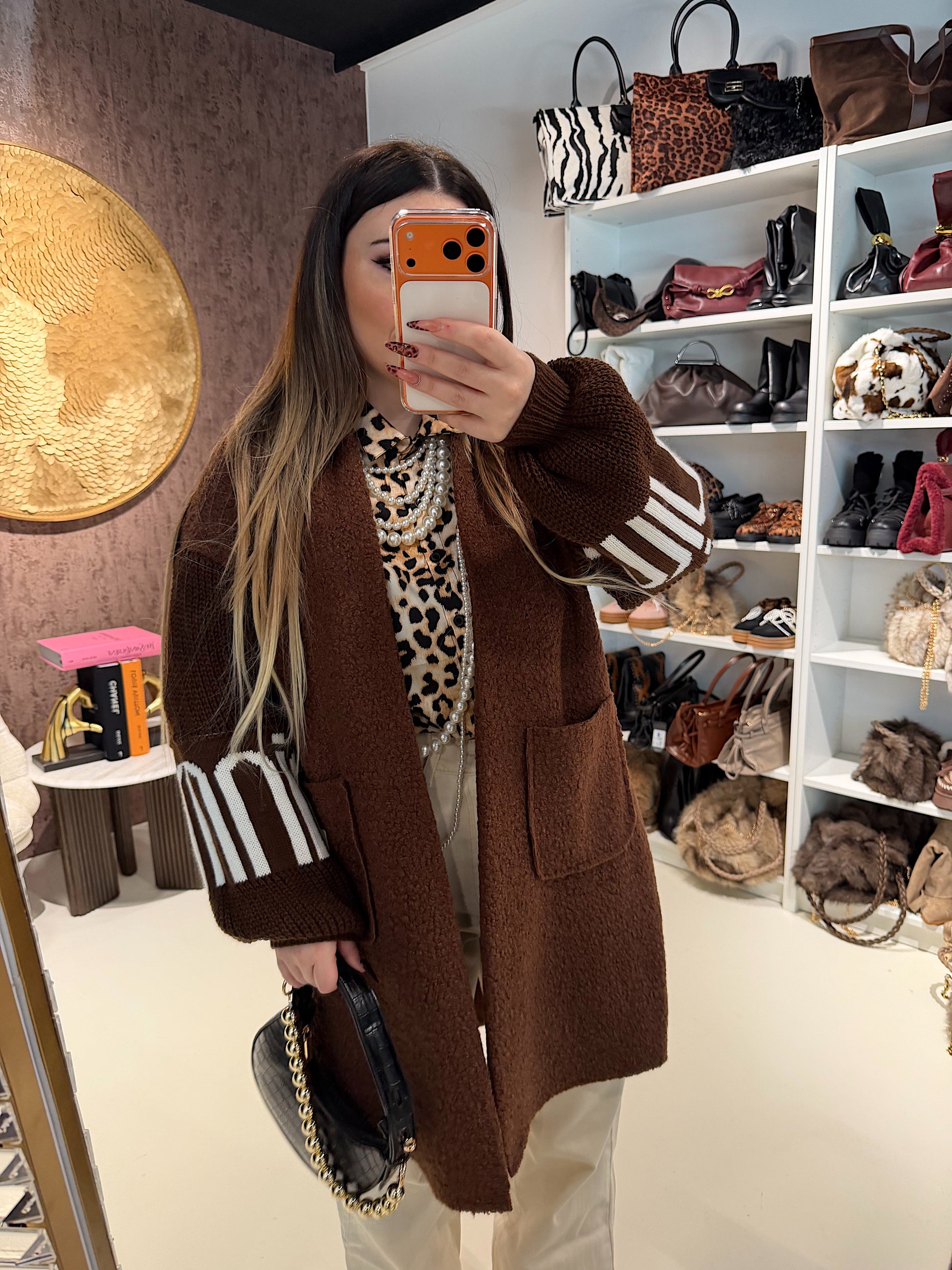 Cardigan lungo con polsino