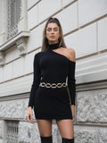Abito in maglia con spacco