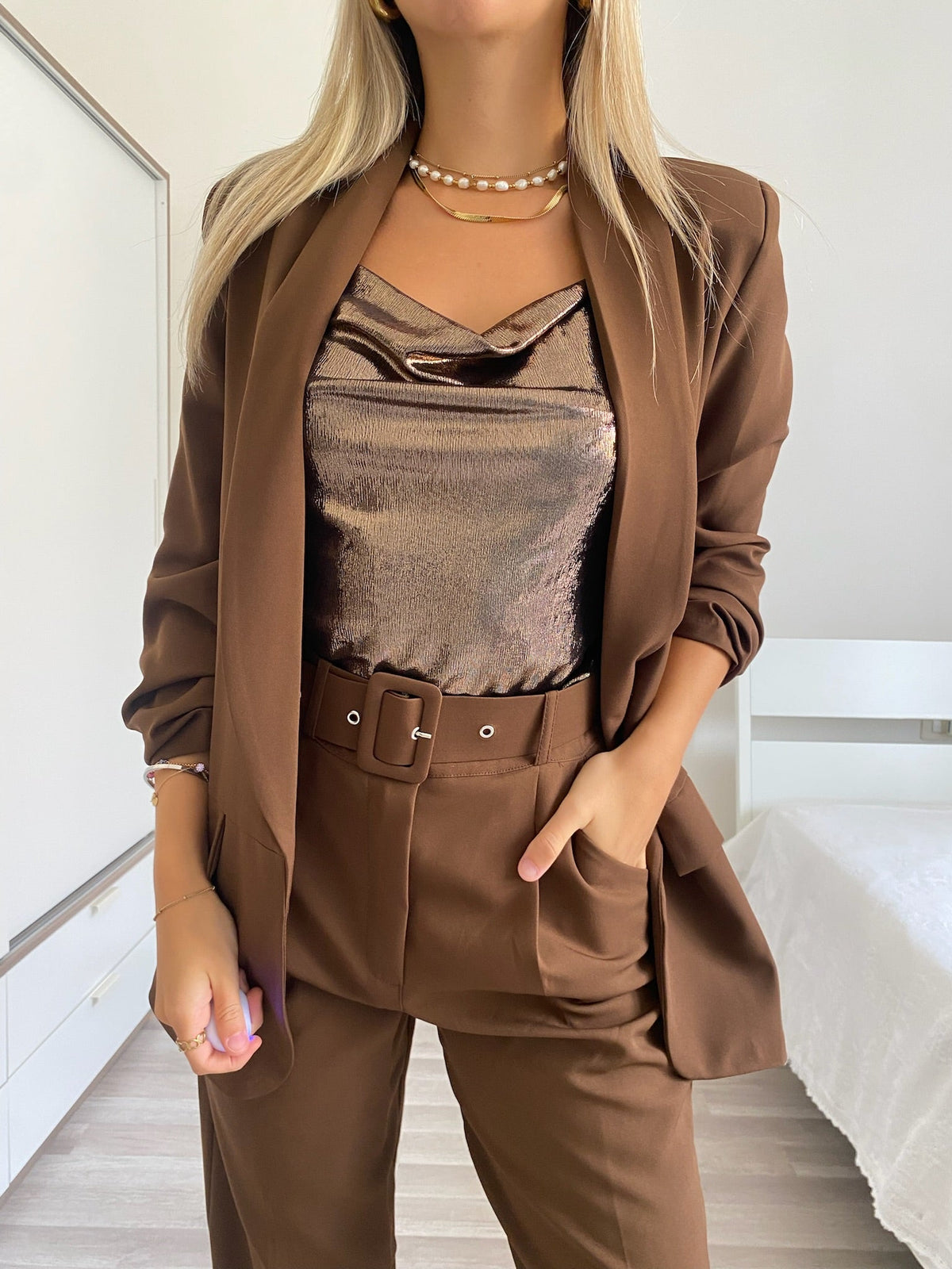 Completo giacca e pantalone choco
