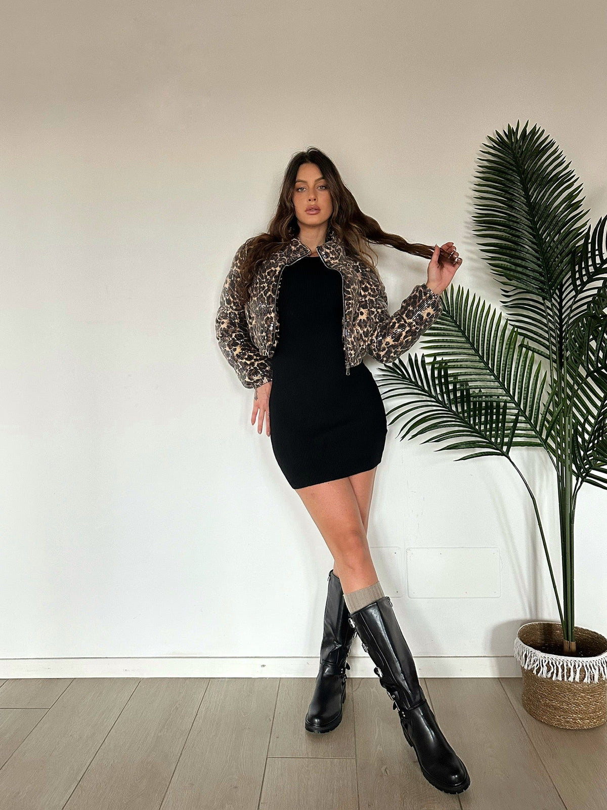 Bomber con paillettes animalier