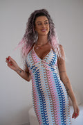 Abito con sfumature rosa celeste