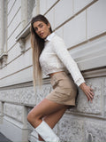 Maglione traforato panna