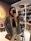 Blazer pied de poule nero beige