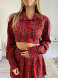 Completo camicia e gonna scozzese