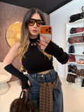 Top a Collo Alto con Manicotti Coordinati