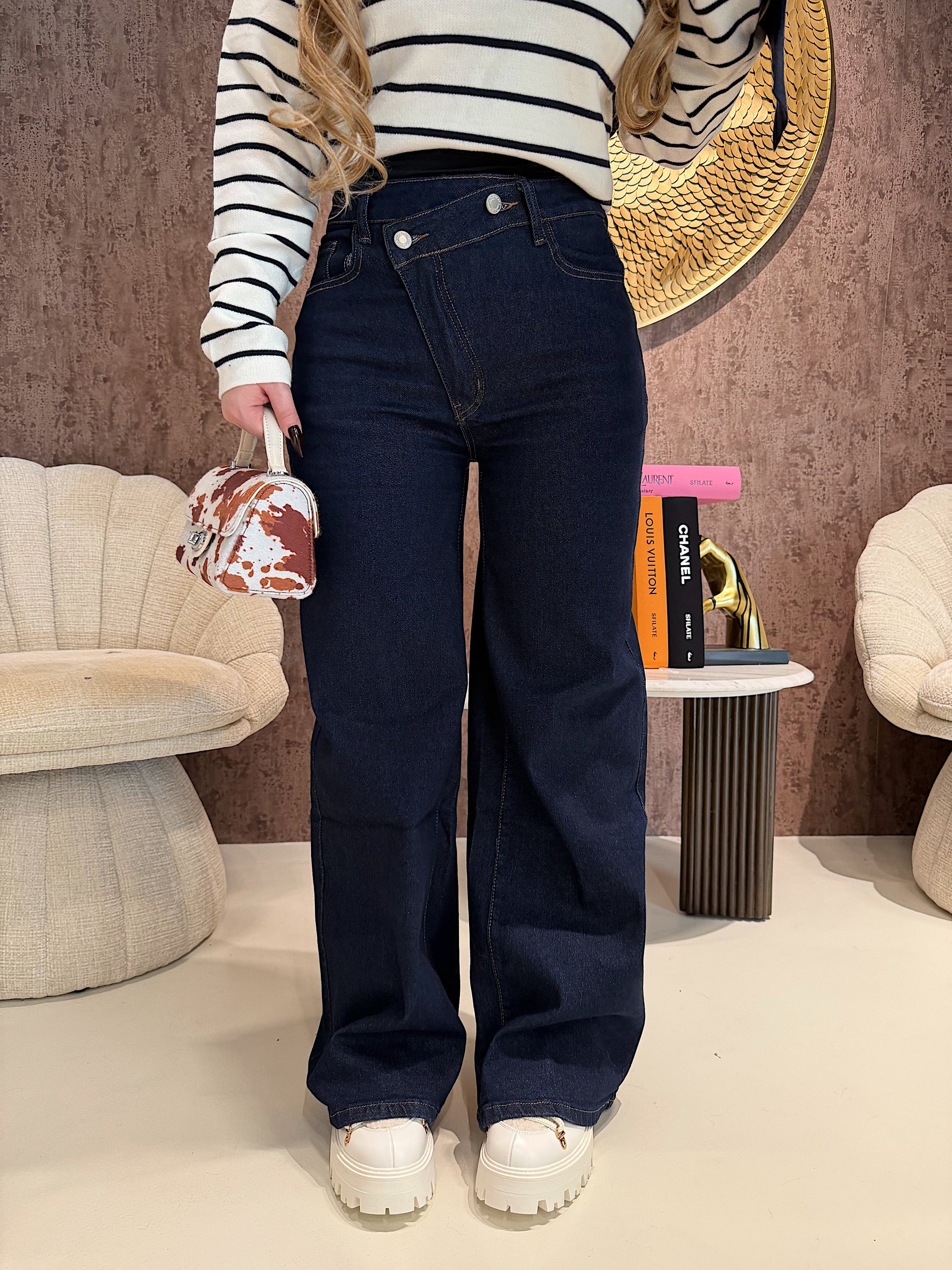 Jeans a Vita Asimmetrica Twist Up