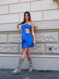 Completo top e gonna blu