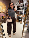 Jeans maculato con strass