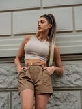 Top a costine beige