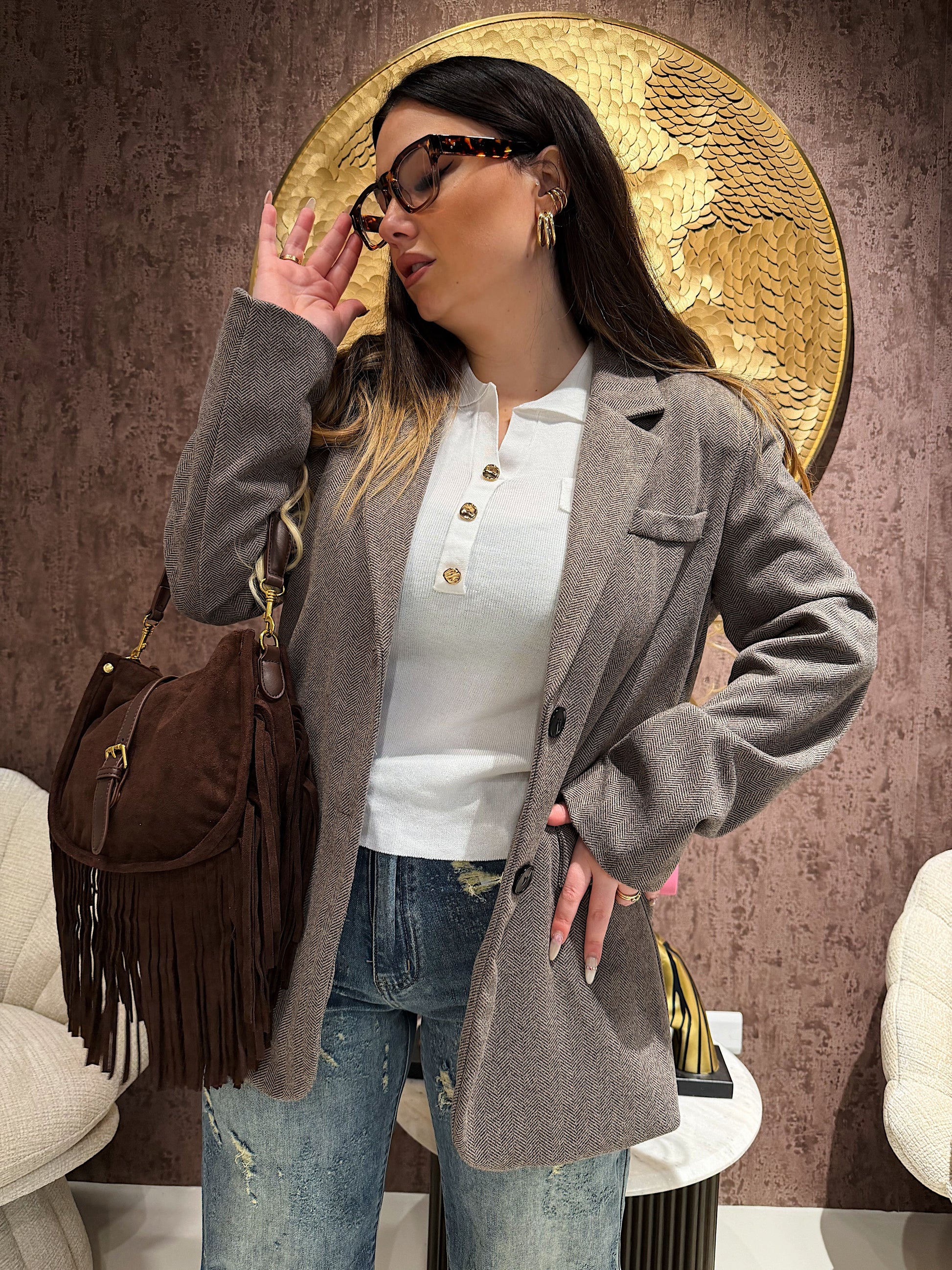 Blazer in tweed