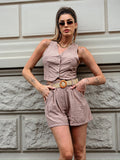 Completo smanicato e short Camel