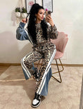 Set felpa e pantalone animalier jeans