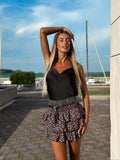 Top in raso nero