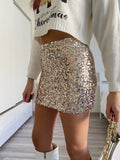 Gonna con paillettes oro