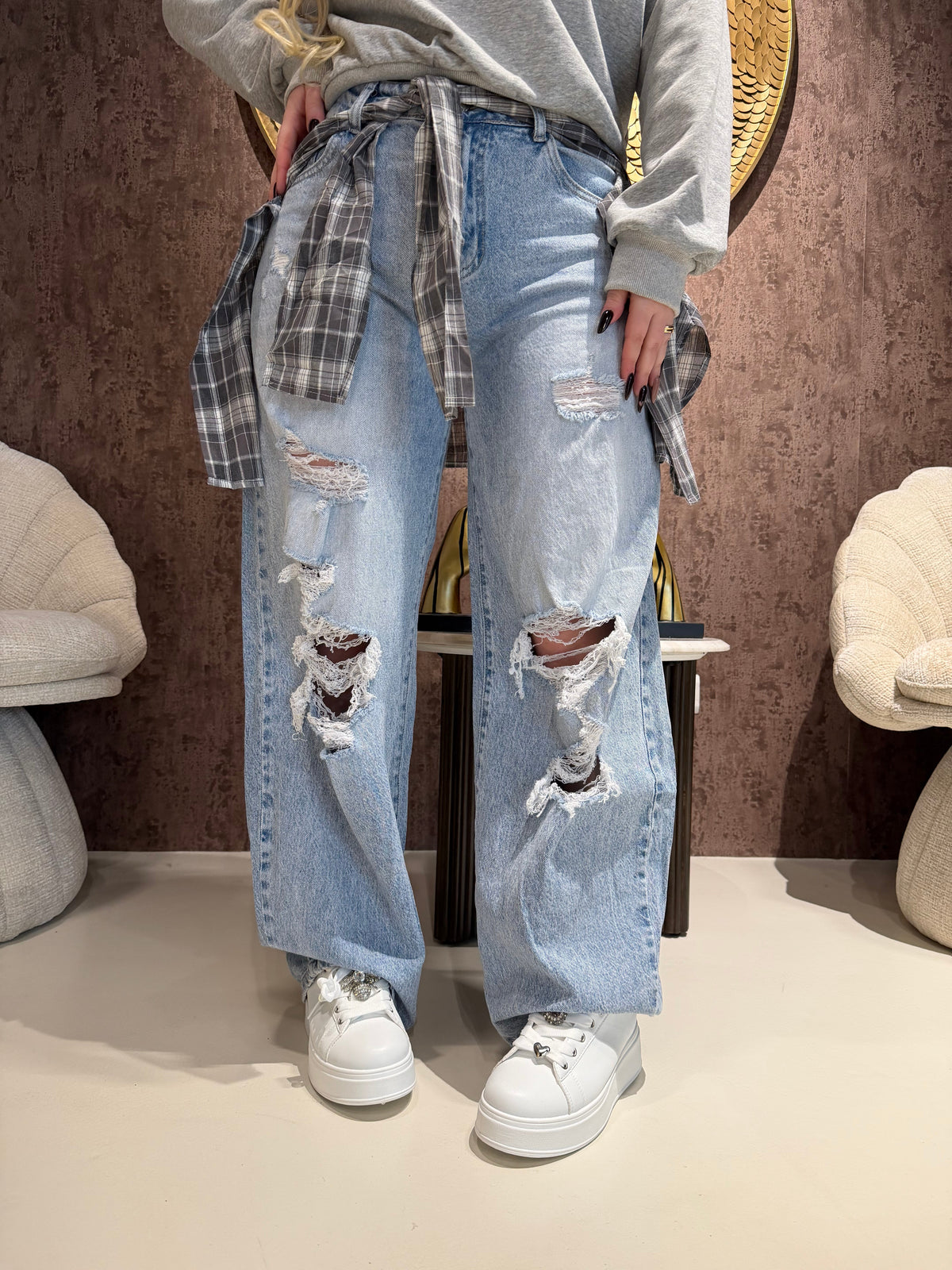 Jeans Brooklyn Strappato