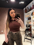 T-shirt fiocco animalier